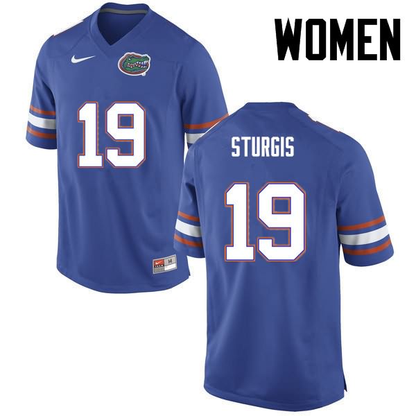 Women's NCAA Florida Gators Caleb Sturgis #19 Stitched Authentic Nike Blue College Football Jersey FFO8565LE